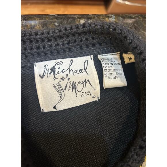 Vintage Michael Simon Cardigan Ramie Cotton Sz M Beaded Jeweled Statement Piece - Picture 9 of 9